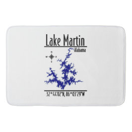 Lake Martin Alabama Blå Nautilsk Karta Koordinater Badrumsmatta