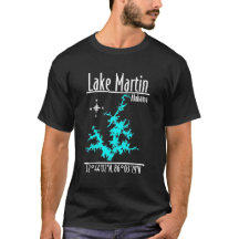 Lake Martin Alabama Nautilus Kartkoordinater T-Shi