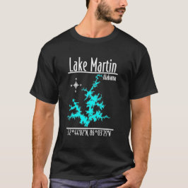Lake Martin Alabama Nautilus Kartkoordinater T-Shi T Shirt