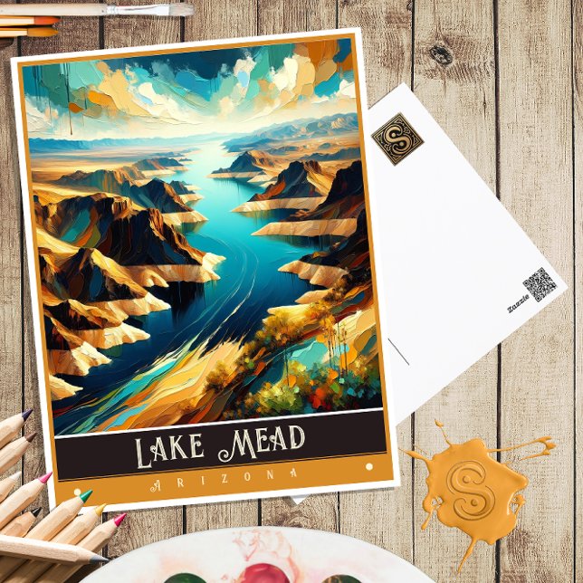 Lake Mead, Alaska | Gammal målning Vykort (Skapare uppladdad)