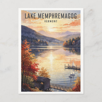 Lake Memphremagog Vermont Vintage Resa Vykort