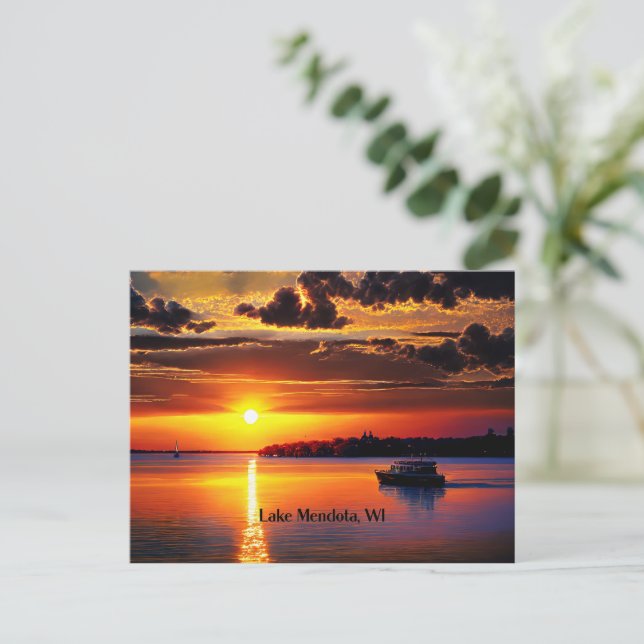 Lake Mendota, WI, Vykort (Stående Fram)