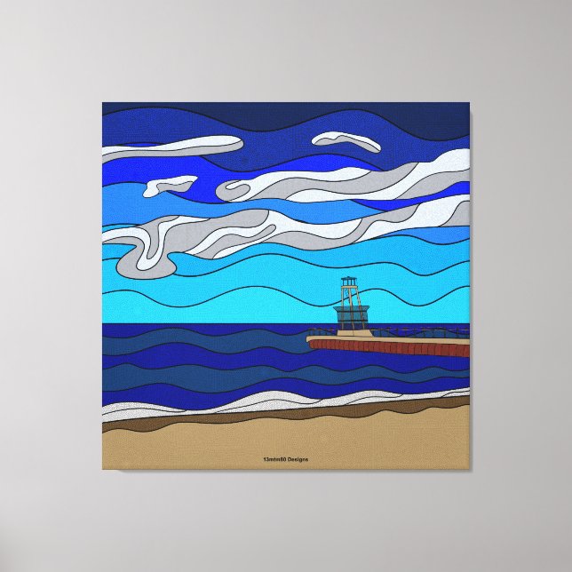 Lake Michigan - Canvastryck (40"x40") (Framsida)
