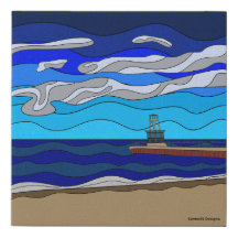 Lake Michigan - Faux Canvas 10"x10"