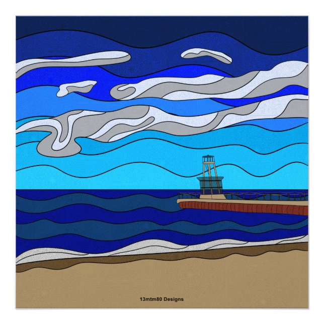 Lake Michigan - Foto Print 24"x24" (Framsidan)