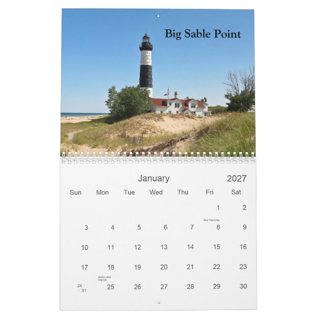 Lake Michigan fyrar Kalender (Jan 2027)