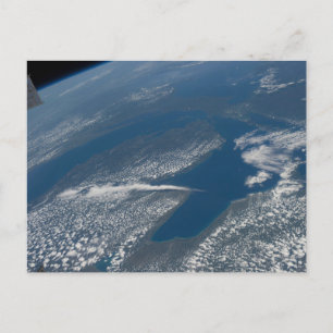 Lake Michigan, Lake Huron och delstaten Michigan. Vykort