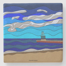 Lake Michigan - Limestone Coaster Stenunderlägg