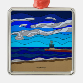 Lake Michigan - Premium Ornament (fyrkantig)