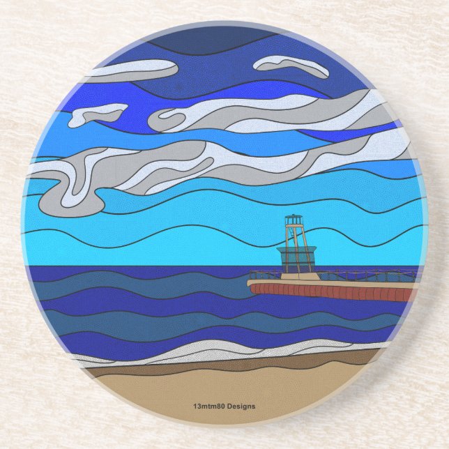 Lake Michigan - Sandstens Coaster Underlägg (Framsidan)