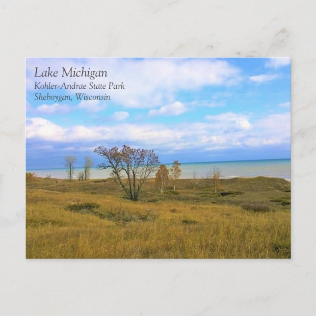 Lake Michigan, Sheboygan, Wisconsin vykort (Framsida)