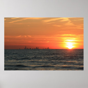 Lake Michigan solnedgång 1 Poster