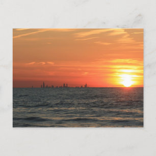 Lake Michigan solnedgång 1 Vykort