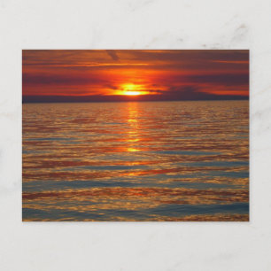 Lake Michigan solnedgångvykort Vykort