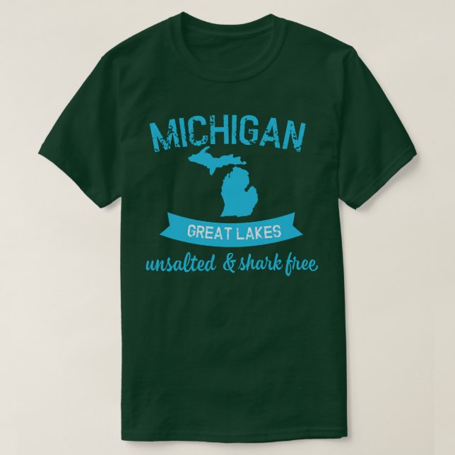 Lake Michigan Unsalted Shark Erie Huron Ontario Su T Shirt (Design framsida)