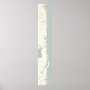 Lake Michigan vecklade ut, lodrät, 60 x 10 Poster