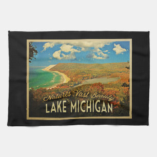 Lake Michigan vintage Kökshandduk