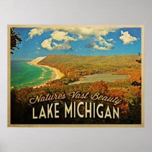 Lake Michigan vintage Poster