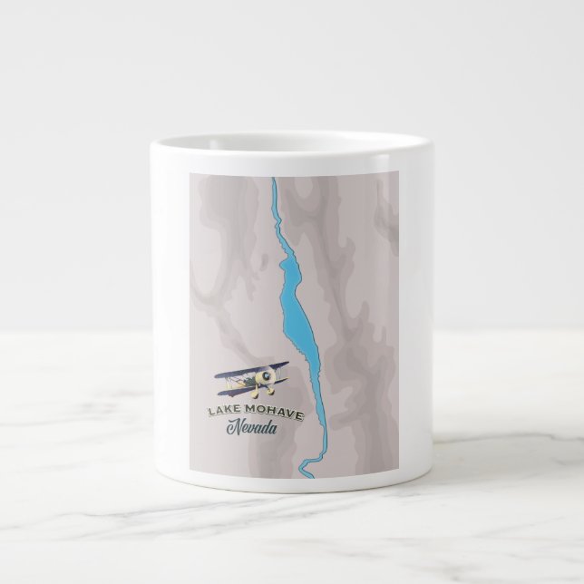 Lake Mohave Nevada Karta Jumbo Mugg (Framsidan)
