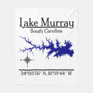 Lake Murray South Carolina Kartkoordinater Konstve Fleecefilt