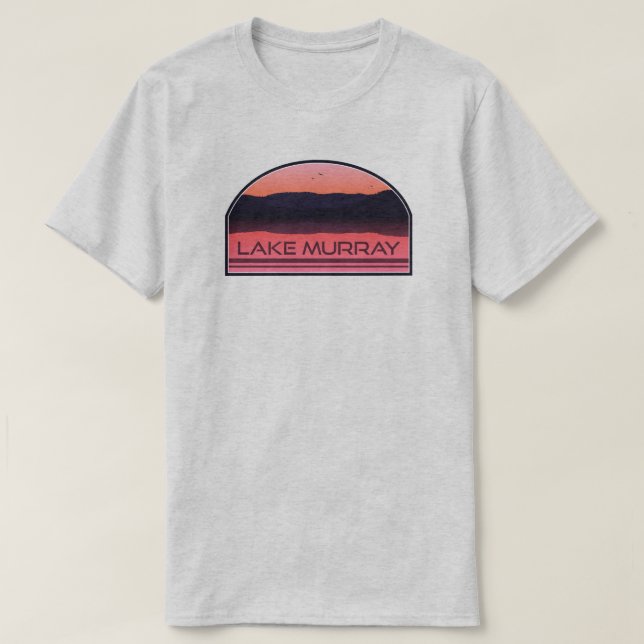 Lake Murray South Carolina Red Sunrise T Shirt (Design framsida)
