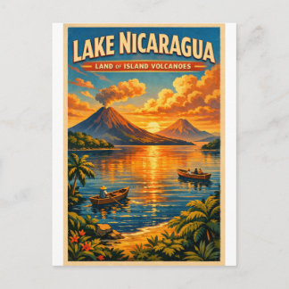 Lake Nicaragua, Nicaragua, in a classic retro Vykort