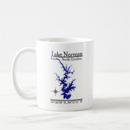 Lake Norman North Carolina Detaljerad Kartmugg Kaffemugg