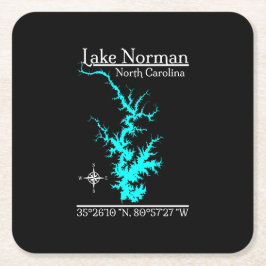 Lake Norman North Carolina Koordinater Koppunderlä Underlägg Papper Kvadrat