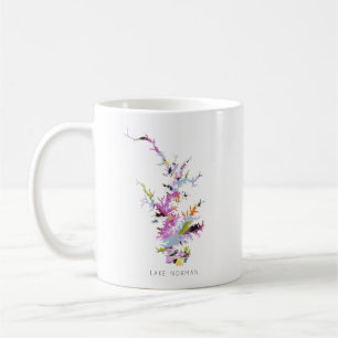 Lake Norman Silhouette Map Coffee Mug Kaffemugg