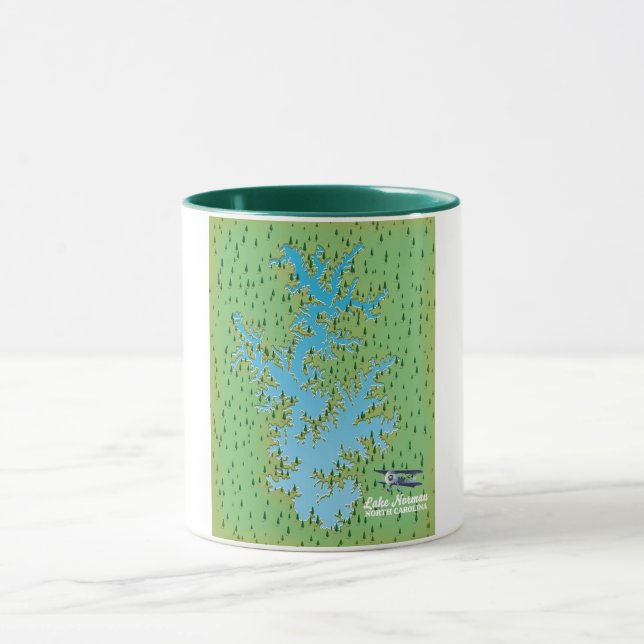 Lake Norman South Carolina retro karta Mugg (Center)