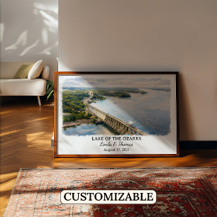 Lake of the Ozarks Missouri Affisch, Akvarell Poster