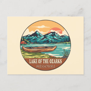 Lake of the Ozarks Missouri Båttrafik Fiske Emblem Vykort