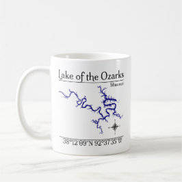Lake of the Ozarks Missouri Detaljerad Kartmugg Kaffemugg
