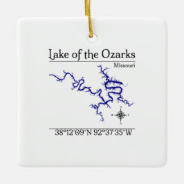 Lake of the Ozarks Missouri Fyrkantig Prydnad för Julgransprydnad Keramik