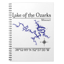 Lake of the Ozarks Missouri Kart Spiral Anteckning Anteckningsbok