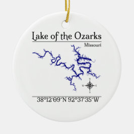 Lake of the Ozarks Missouri Karta Keramisk Ornamen Julgransprydnad Keramik