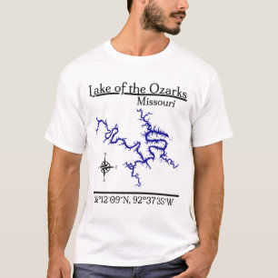 Lake of the Ozarks Missouri Kartkoordinater T Shirt