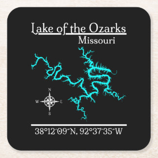 Lake of the Ozarks Missouri Kartkoordinater Underlägg Papper Kvadrat