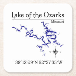 Lake of the Ozarks Missouri Kartong Underlägg Papper Kvadrat