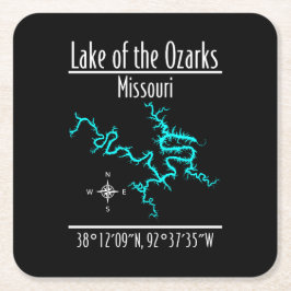 Lake of the Ozarks Missouri Koordinater Underlägg Papper Kvadrat