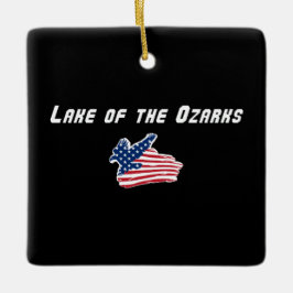 Lake of the Ozarks Missouri Patriotisk Örn Julgransprydnad Keramik