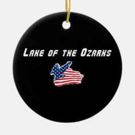 Lake of the Ozarks Missouri Patriotisk Örn Julgransprydnad Keramik