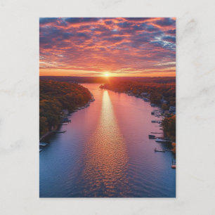 Lake of the Ozarks svart och vit Helg Vykort