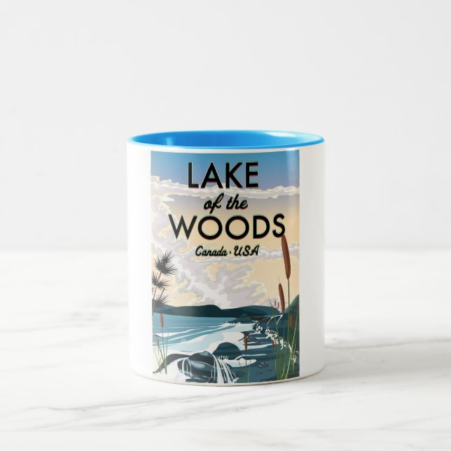 Lake of the Woods USA Kanada Två-Tonad Mugg (Center)
