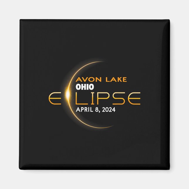 Lake Ohio Total solförmörkelse 2024  Magnet (Framsidan)