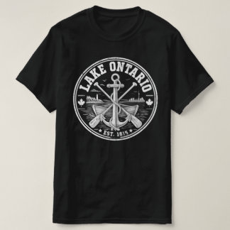 Lake Ontario Est 1615 Vintage Ankare Paddle Märke  T Shirt
