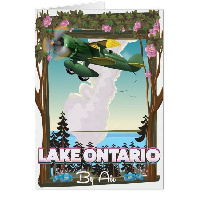 Lake Ontario nordamerikansk flygresaaffisch Hälsningskort (Framsidan)