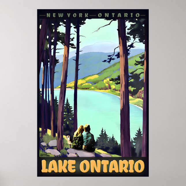 Lake Ontario Retro Roger Broders Resa Affisch Ny (Framsidan)