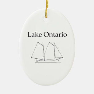 Lake Ontario segelbåt Julgransprydnad Keramik