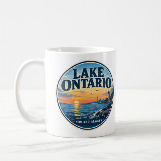 Lake Ontario Solnedgång Vintage fyr Kaffemugg